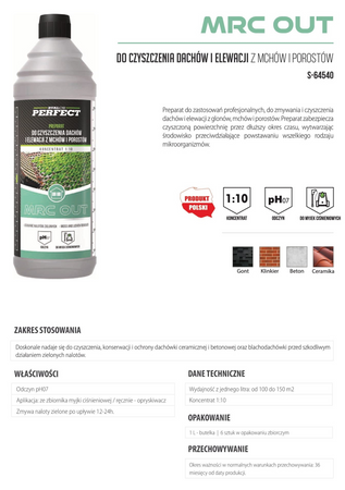 Środek do czyszczenia dachów i elewacji 1L PERFECT S-64540 STALCO