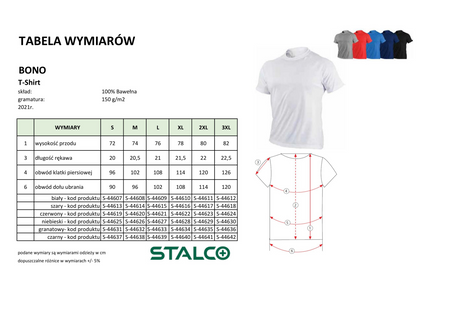 Koszulka robocza t-shirt męska BONO granatowa STALCO