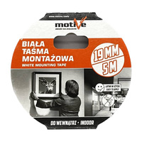 Taśma montażowa biała 19mmx5mb 020178 MOTIVE