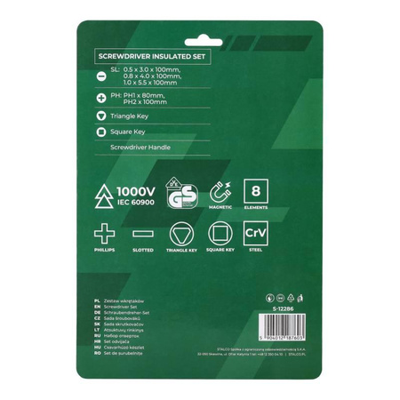 Wkrętaki elektrotechniczne 8 elementów (STAL CRV 1000V) S-12286 STALCO