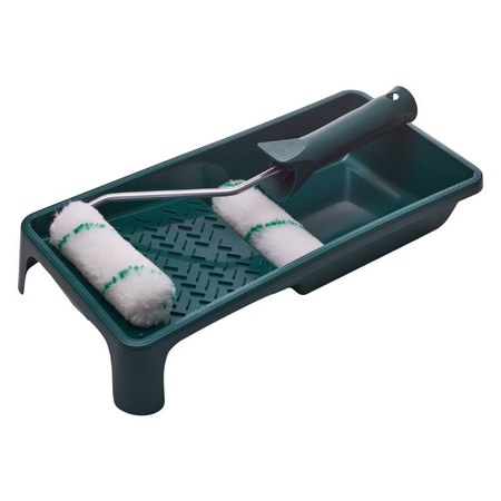 Zestaw malarski: kuweta 150x290 + rękojeść 6/100 + 2 x zielona nić 100mmx2 S-38911 STALCO